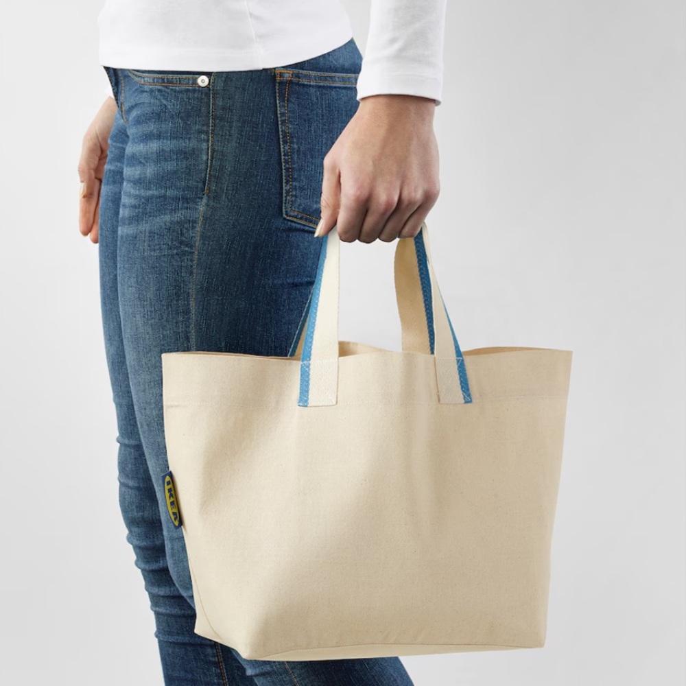 IKEA Bag Mini Canvas Tote SPIKRAK Cotton Natural 3 gallon Crafts Shopping Bag